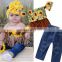 Hot sale kids infant toddler outfits baby girl clothes off shoulder sunflowers kids clothing set