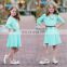 2019 Mother And Daughter Half Sleeve Dresses Family Princess Light Green Mother Daughter  (this link for WOMAN)