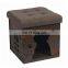 grey cool pvc foldable ottoman cat pet storage house ottoman cage for puppies