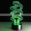 3D LED Night Lamp Hot Sale ABS Touch Base Abstract Spiral Bulb Lamp LED Night Light Table Illusion Decorative Lamp