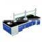 Steel Wood Lab Island Bench For University Laboratory with PVC Handle