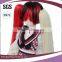 red and black synthetic 1 bjd wigs for doll with two straight ponytail