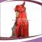 Cheap long straight red synthetic ox horn holloween wigs