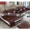 CHINA factory new Modern genuine leather solid wood corner sofa set 7 seater sectional l shaped combination sofas