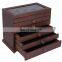 6 Layers Jewelry Storage Box Large Jewelry Organizer Wooden Case with 5 Drawers Dark