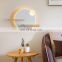 Wireless Charging Minimalist LED Wall Lamp For Bedroom Bedside Indoor  Gold Solid Wood Shelf Wall Lighting