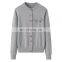 2024 Ladies Casual Button Cashmere Cardigan Comfortable Knitwear Coat with Crew Neck Animal Pattern Front Logo for Winter