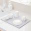 ripple pattern wave engraving diatomite stone kitchen dish drying mat