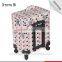 Professional Salon Beauty Box Pvc Cosmetic Makeup Kits Case With Rolling Wheels