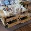 Y-1530 American country style vintage elm coffee table with drawers