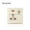 China New Products 1 Gang 3 Pin 15A Wall Light Electric Switch Socket