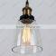 vintage industrial lamp ROHS CE glass suspension pendant lamps for rrestaurant