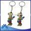 Promotion custom made soft pvc keychain with metal small beads ring