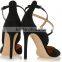 Private Label Women High Heel Shoes Designer Shoes Ankle Accross Strap Women Famous Brands Pointed Toe Heel Pumps Woman