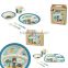 bamboo fibre biodegradable and eco Kids dinner set with panda decal printing