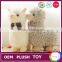 Cute Custom Plush White Alpaca Toy With Bow