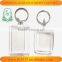 Plastic Transparent Blank Insert Photo Picture Keychain Frame Keyring