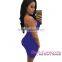 Women Royal Blue Two-piece Spaghetti Halter korean sexy club dress