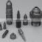 High precision dispense valves assemblies threaded extrusion nozzles