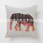 HOME-GJ Latest Design18" x 18" Bright Color Flower Elephant Burlap Pillow Cases Cushion Covers