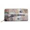 Sweet Lady Style Printing Pattern Metal Zipper Long Wallt Design Women pu Leather Wallet