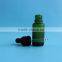 1/2 oz 15ml Latest design hot sale green glass essential oil bottle with dropper