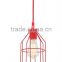 Hot Sale Colourful Hanging Lamp 1L,Edison Light Bulb Cage Lamp