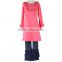 Wholesale ruffle pants baby girls outfits pure color dress baby outfits denim pants baby outfits