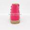 Wholesale Cheap Girls Candy Color Rose Red Winter Boots with Side Zipper