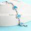 925 Sterling Silver Blue Opal Fashion Bracelet 2016 Fine Jewelry SBI183W