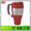 colored double wall plastic 34 oz travel mug pink