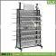 SSW-CM-126 Rotating Metal Coffee Cup Display Stand / Tea Cup Display Stand with Casters for Retail Store