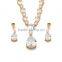 Unique design elegant women's jewelry set necklace dangling earring water-drop gemstone