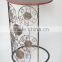 RH-4647 Metal round wood top snack coffee table Circle Motif Sofa Side Table