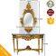 Medieval Reproduction Furniture Console Desk With Wall Mirror