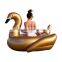 2017 Hot Selling Leasure Giant Gold Swan Inflatable Pool Float Outdoor Swim Raft Water Game Loungr for Kids and Adults