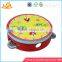 wholesale delicate wooden Tambourine toy multiple colour wooden Tambourine toy and hot selling kids wooden Tambourine W07F002
