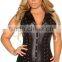Factory Wholesale Women Hot Fashion Black red PVCLeather Corset top quality