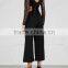 Wholesale Women Apparel Latest Modern Cropped Guipure Black Crepe Lace Jumpsuit(DQE0139J)
