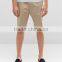 High Quality Latest Custom Three Pockets Men's Khaki Slim Fit 97% Cotton 3% Elastane Stretch Twill Zip Fly Casual Shorts Pant