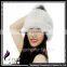 CX-C-239E New Arrive Luxury Top Quality Baggy Mink Fur Hat With Top Fur Ball Beret Beanie Hat Cap