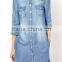 EY1932B Hot selling classical shirt dress apparel fashion rolled sleeves denim dress
