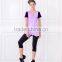 Latest design rhinestone women fitness short sleeves(2 COLORS)