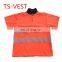 High visibility reflective fluorescent polyester safety t shirt