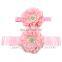 4.3inch Fabric Peony Flower Sash Matching Baby Headband Flowergirl Sash Luxe Sash Belt