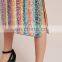 New Arrival Side Slit Colourful Sequin Midi Skirt Women