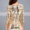 2017 Latest Design Long Sleeve Gold Sequin Bodycon Dress For Women