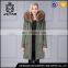 Custom high quality ladies fur collar wolf fur coat online