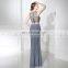 New Fashion Elegant Sheath Gray Chiffon Beaded Long Evening Dresses LX383