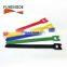 Multi-functional reusable durable adjustable hook and loop cable ties self locking black nylon cable tie